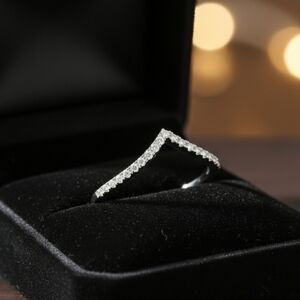 Moissanite Chevron Ring